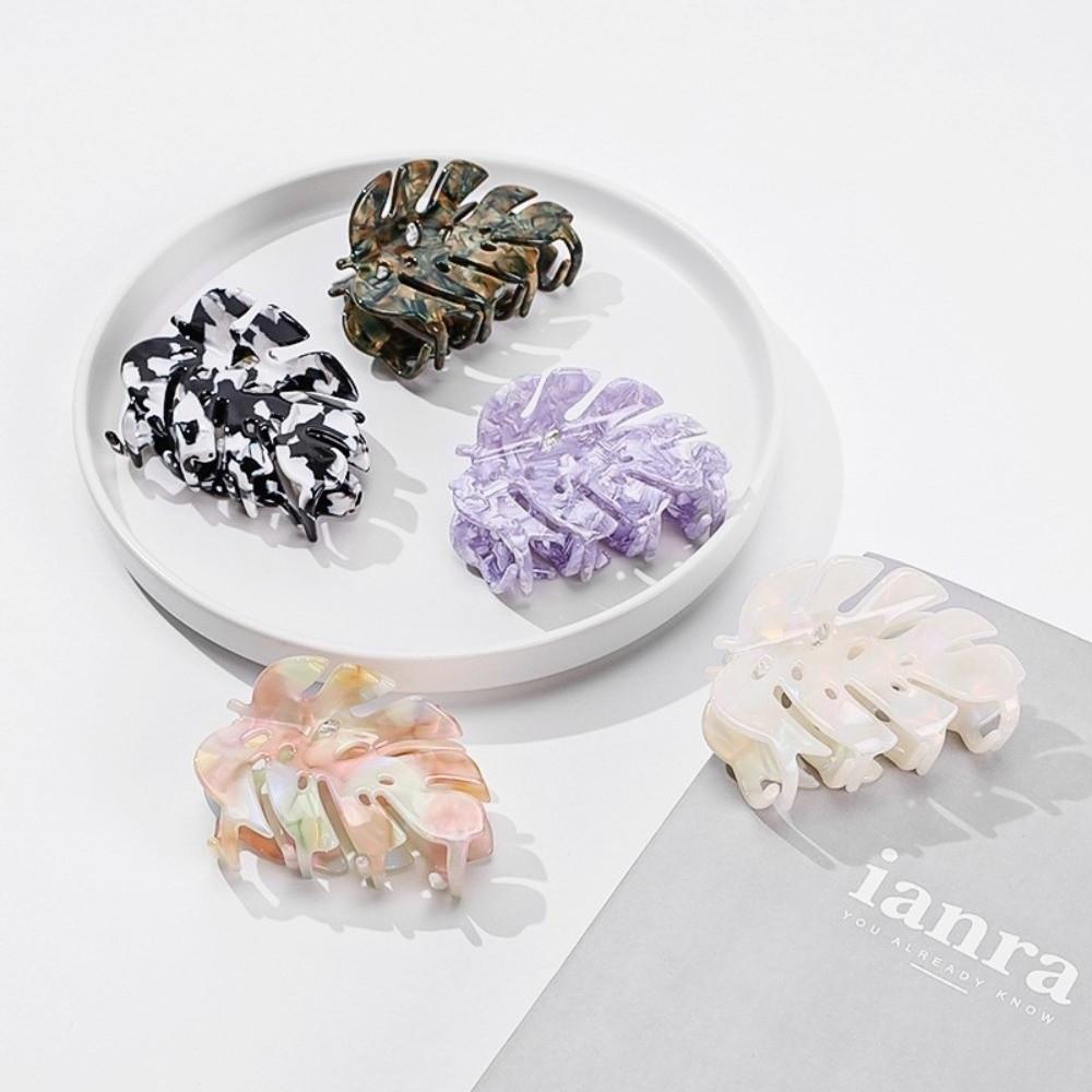 Leaf Style Shark Grab Clip Simple Design Leaf Style Clip Cute New Texture Clip Hair Accessory
