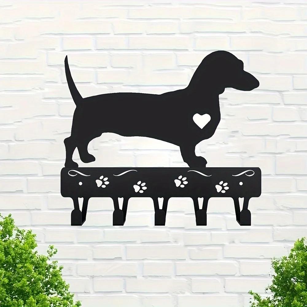 1pc Wall Iron Crafts Key Rack Dog Leash Hanger - 9 Inch Wide Metal Wall Art Hook for Hanging Key Holder Iron Art