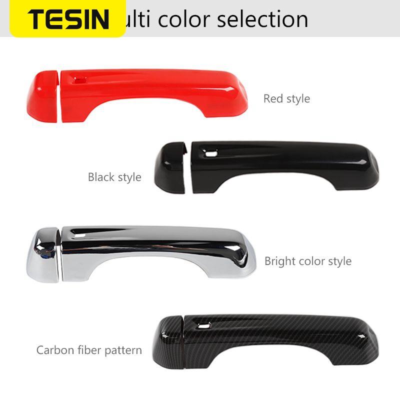 TESIN For Jeep Wrangler JL 2018+ Car Exterior Side Door Handle Tailgate Handle Decoration Cover Stickers For Jeep Wrangler
