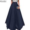 ZANZEA Женские повседневные эластичные юбки свободного покроя с высокой талией