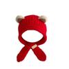 Warm Lining Baby Knit Hat Knit Material Earflap Hat Classic Winter Hat  Outdoor Wear