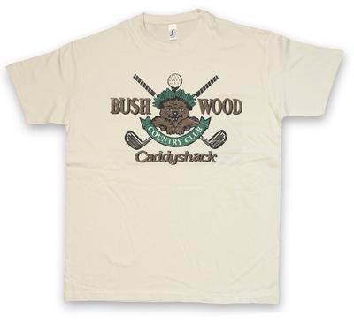 КАНТРИ-КЛУБ БУШВУД Я ФУТБОЛКА Знак Caddyshack Логотип Эмблема Компания Гольф