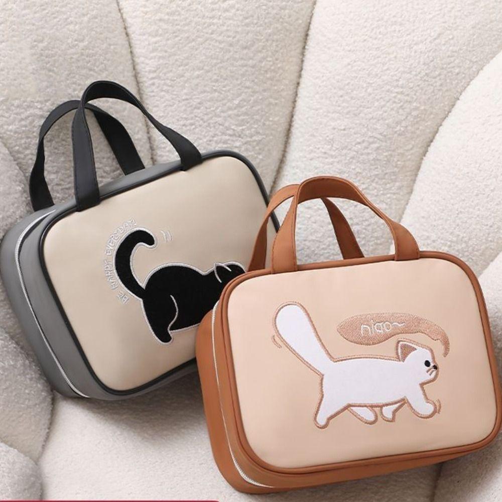 Korean Style Makeup Pouch Bag Toiletries Organizer Travel Wash Bag Cute Cat Cosmetic Bag Shopping