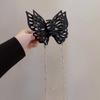 Модные большие полые когти для волос-бабочки, преувеличенная цепочка с кисточкой, заколка для волос, заколка для волос для женщин, аксессуары для волос, головные уборы