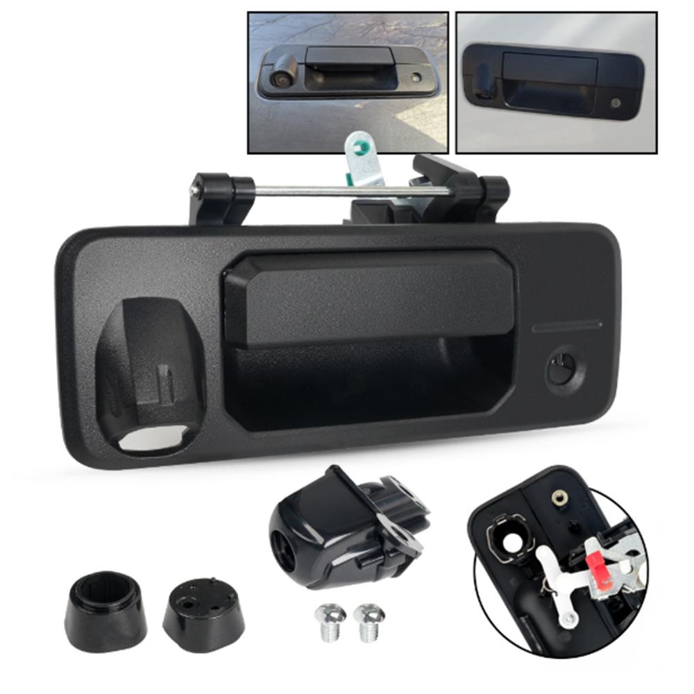 Pickup Truck Rear Tailgate Handle Matte Black ABS Door Latch Handle with Camera Mount Hole for 2014-2019 Tundra 2016-2020 Tacoma