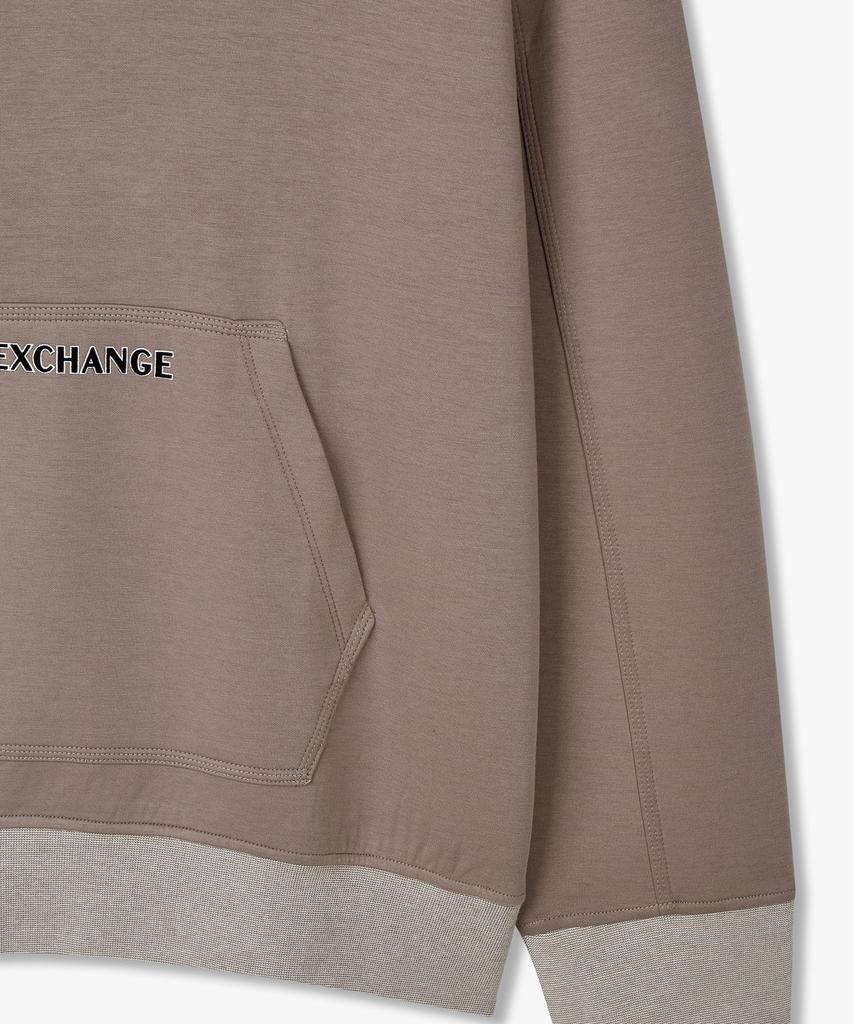 Мужская толстовка с капюшоном Armani Exchange с флоковым логотипом, эластичная_Шоколад A414331017