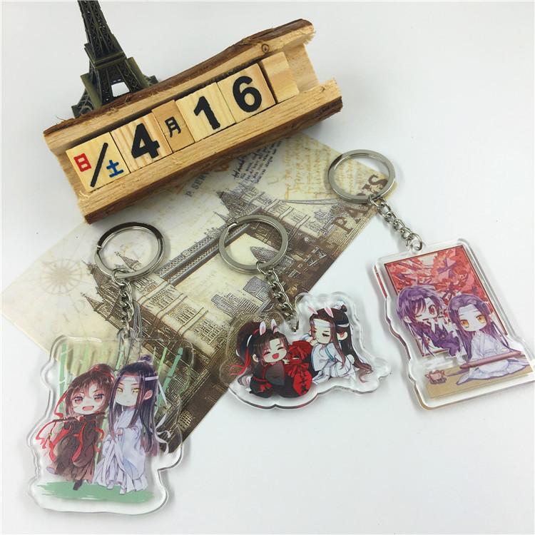 Аниме игры Вэй Усянь Лан Чжань персонаж мультфильма акриловый брелок металлическое кольцо автомобильная сумка украшение для ключей аксессуар подарок аниме подарки кулон