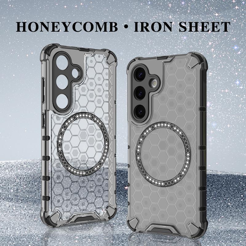 Магнитный беспроводной зарядный бронированный чехол Airbag для Samsung Galaxy S23 S24 Plus Ultra FE A35 A55 5G PC TPU резиновый противоударный чехол