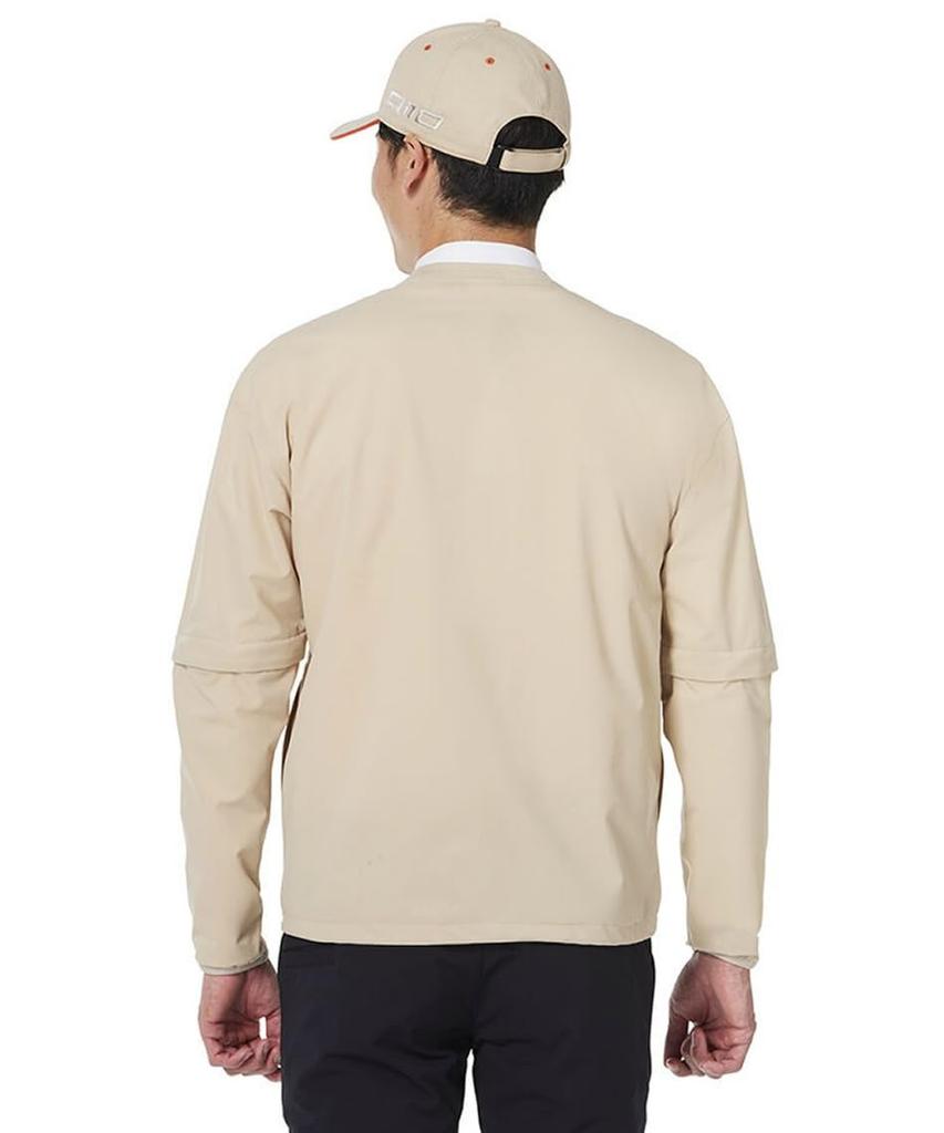 TaylorMade Removable Sleeve Long Sleeve Crew Jacket, Black, Size M, Men's, 2024FW UN349