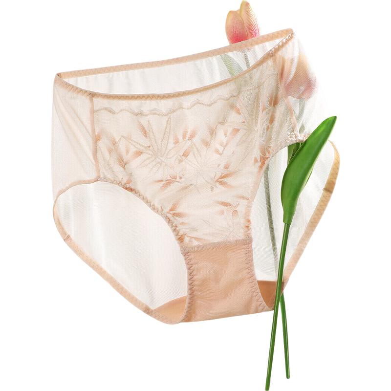 Oudifen Women's Retro Lace Antibacterial Briefs XP4101