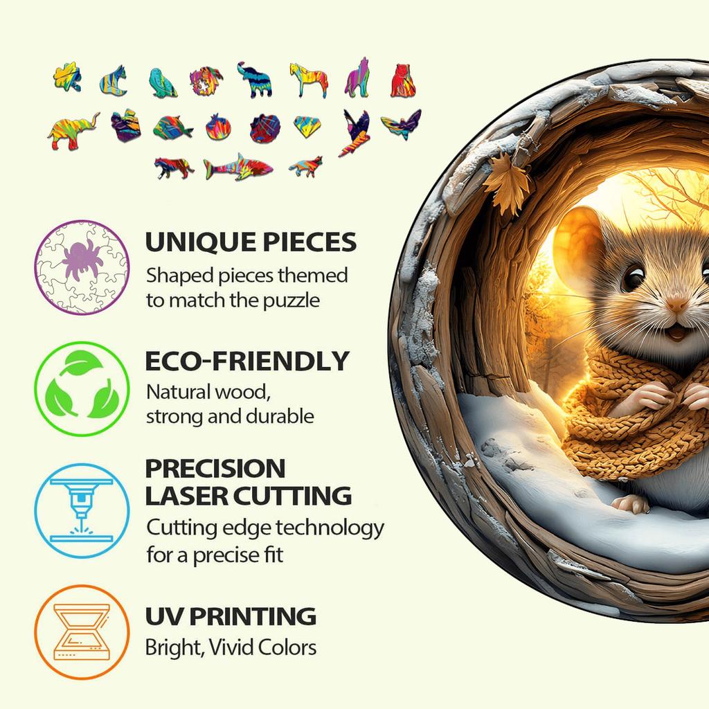 Нетоксичная Изысканная 3D Вселенная Фэнтези Деревянная Пазл-Головоломка Для Взрослых И Детей - Монтессори Игры И Игрушка Животное - Идея Подарка На День Рождения
