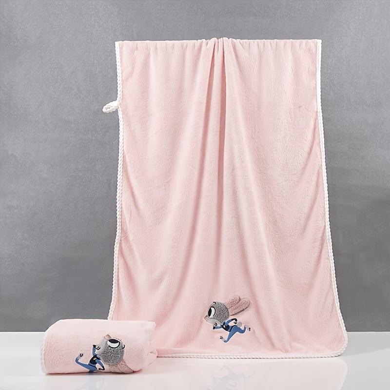 1 банное полотенце из кораллового флиса, милое мультяшное простое быстросохнущее толстое полотенце, абсорбирующее взрослое полотенце-обертывание, банное полотенце