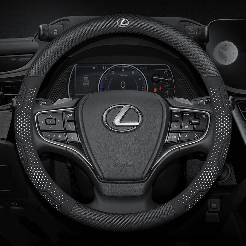 2026 Hot Interior Stickers Car Carbon Fiber Leather Steering Wheel Cover For Lexus F Sport RX300 LS500h GS300 IS300 CT200h NX300