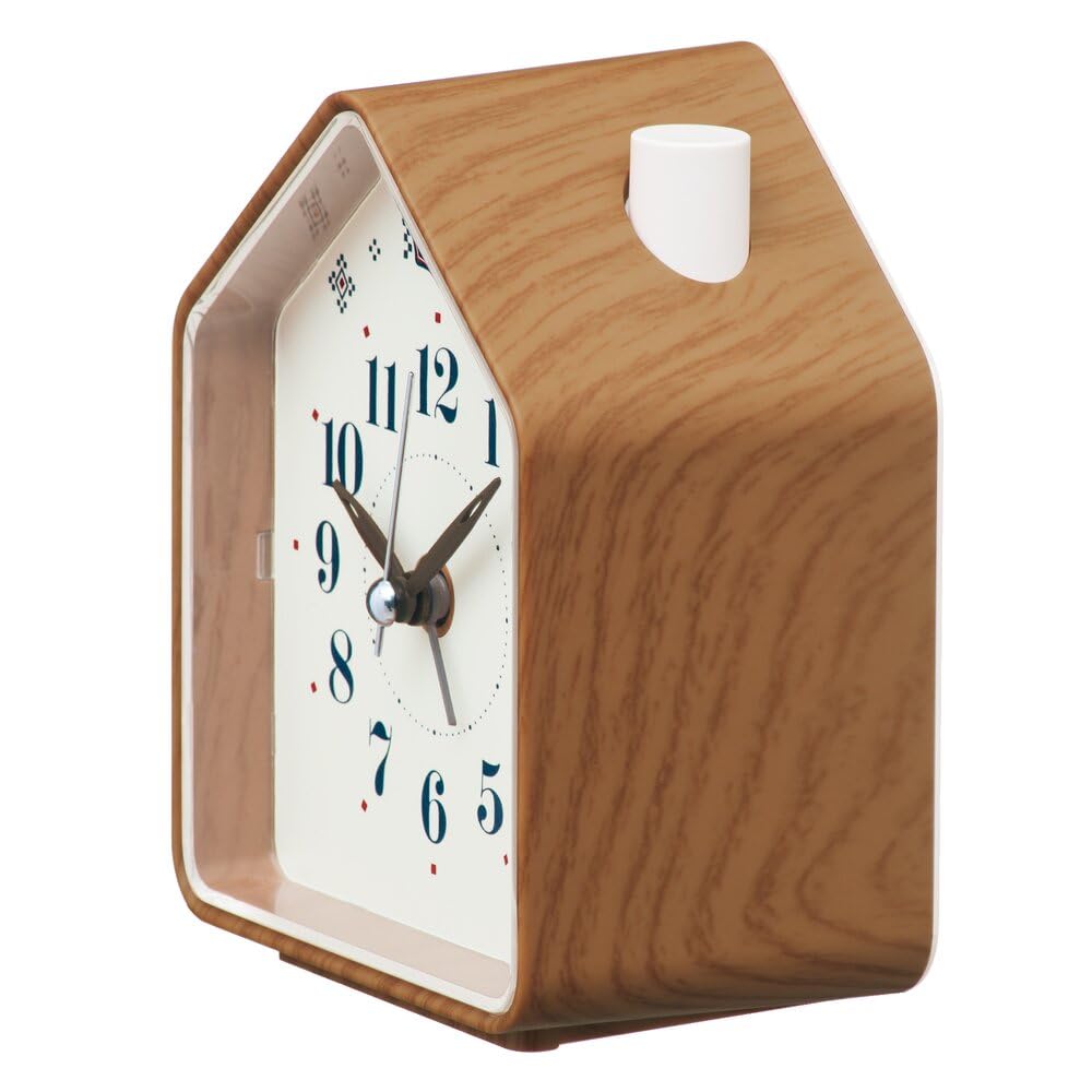 Seiko Clock PYXIS NR453B Analog Alarm Table Brown Wood 110 x 86 x 63 mm Clock, Clock, Grain,