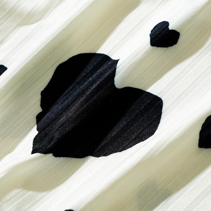 2 Pcs/Set Women Summer Pajamas Suit Adjustable Strap Sleeveless Heart Print Crop Top Shirring Bedroom Sleepwear Set