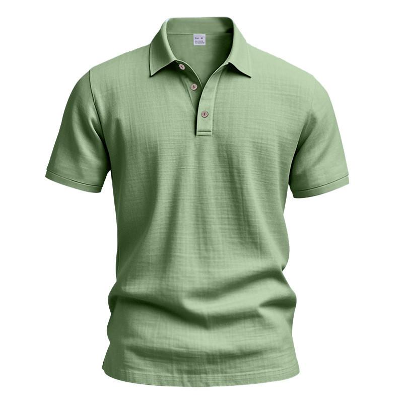 Summer Men Polo Shirt With Breathable Linen Cotton Blend Short Sleeve Casual For Urban Style