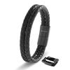 17cm Black Bracelet Men Cowhide Braided Wrap Rope Man Mans Male Boy Boys Mens Bracelets Band Jewelry Magnet Accessories Gift-Box Genuine-Leather