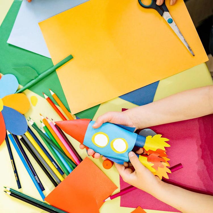 Children's Origami Colored A4 Paper, 80g, 100 Sheets - Red & Yellow