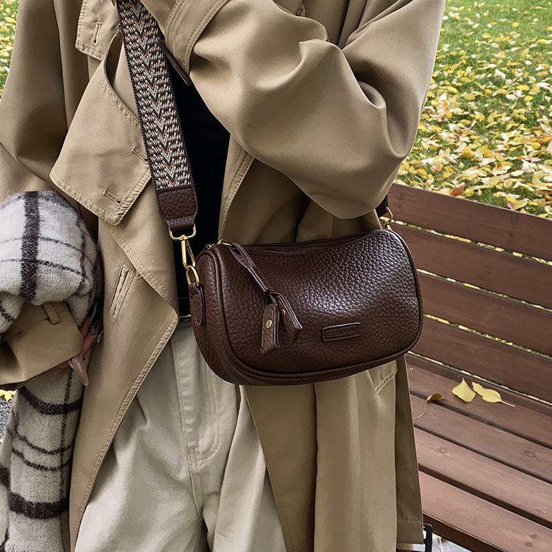 Premium Texture Fashionable Wide Shoulder Strap Casual Women'S Bag Trendy Foreign Style Large Capacity Shoulder Messenger Bag