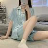 Summer Ice Silk Pajamas Homewear Suit Female Summer Short-Sleeved Thin Section of the New Ladies Cool Feeling Homewear Suit