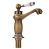 PDTO Antique Bronze Brass Faucet Hot & Cold Mixer Tap Ceramic Handle Bathroom Kitchen