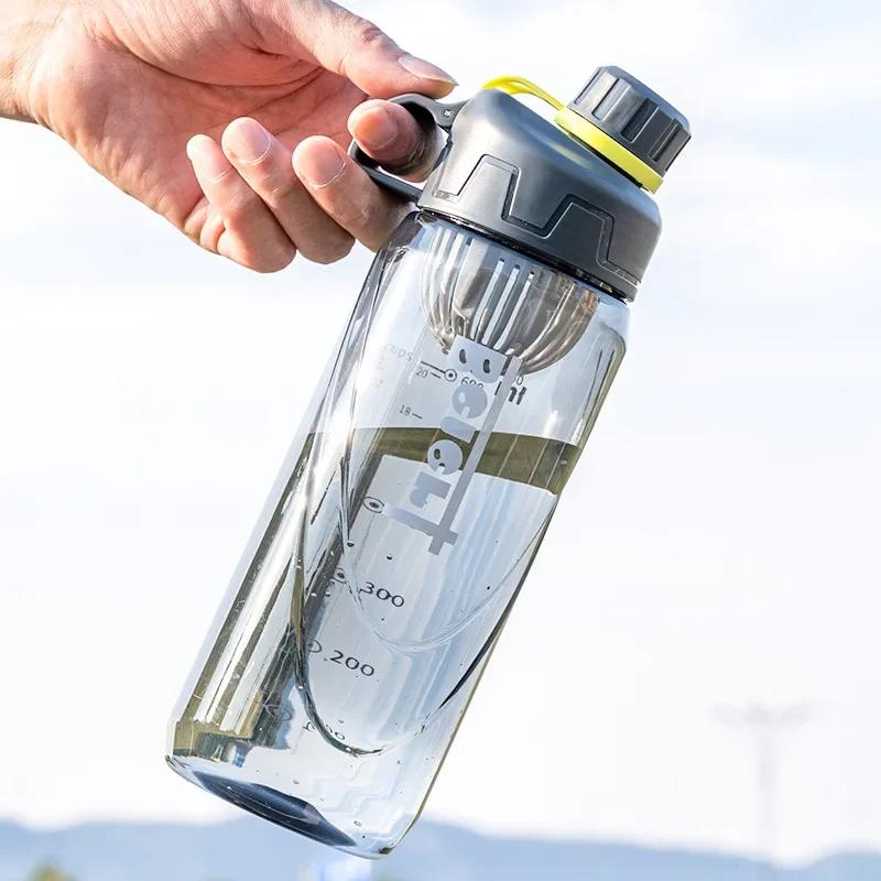 1pc Durable 1 Liter Sports Bottle, Shatterproof & Easy Clean Wide Mouth, for Running Camping Fitness, BPA Free Plastic