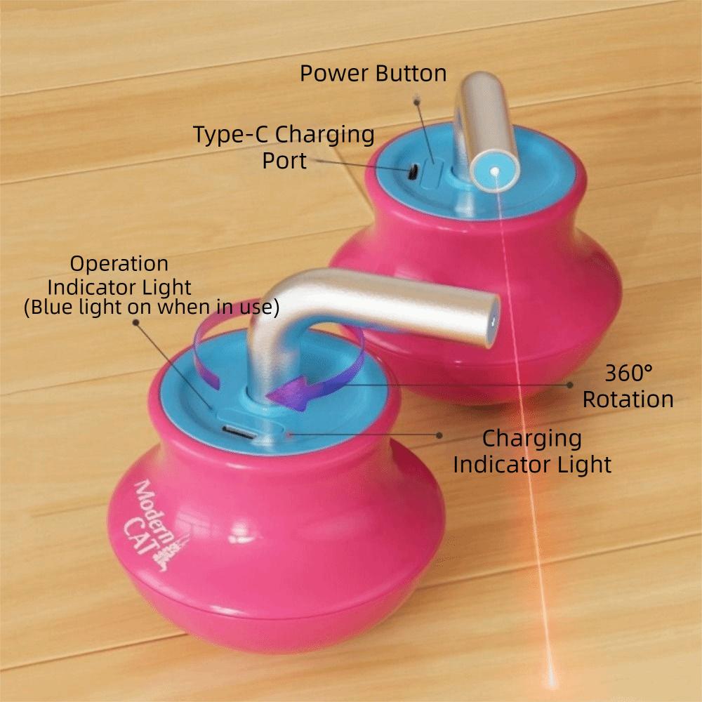 Автоматическая лазерная игрушка для кошек с вращением на 360°, USB-зарядка, антистолкновение, кошачий балансир, инфракрасный лазер, интерактивная игрушка для питомцев