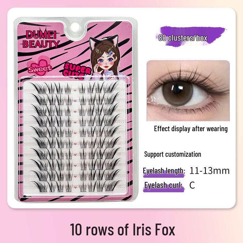 10-Row Autumn Leaf & Sunflower Faux Eyelashes - Flat, Glue-Free