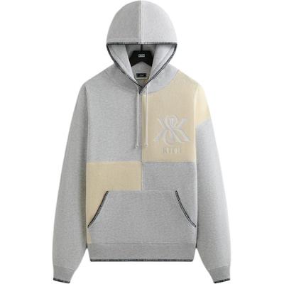 Kith Nelson Crest American Vintage Color Blocked Худи с длинным рукавом Мужские худи Светло-серый KHM032367-002