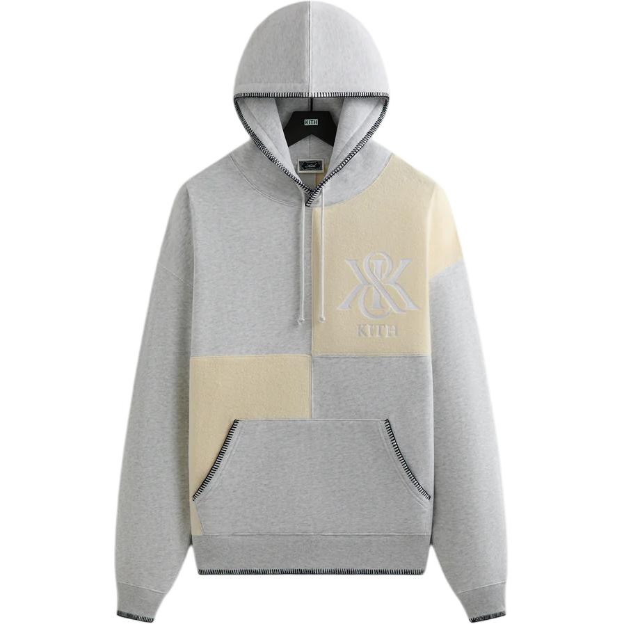 Kith Nelson Crest American Vintage Color Blocked Худи с длинным рукавом Мужские худи Светло-серый KHM032367-002