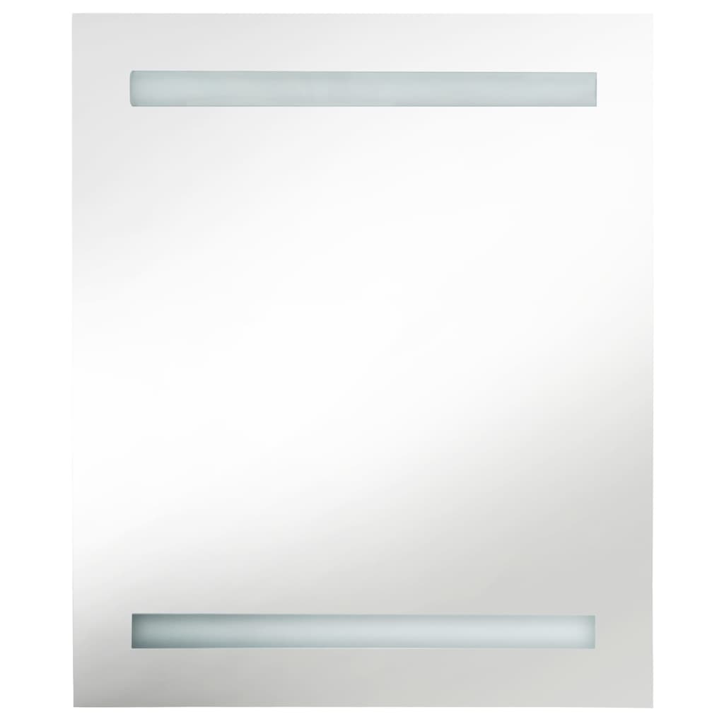 LED Bathroom Mirror Cabinet Glossy Black 50 x 14 x 60 cm