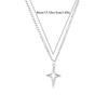 Adjustable Length Neckchain Trendy Four Pointed Star Pendant Choker Unisex Necklace Sweater Chain for Daily Wear