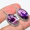 Серьги из чистого серебра 925 пробы с натуральным бразильским аметистом 1,75 дюйма b2g43
