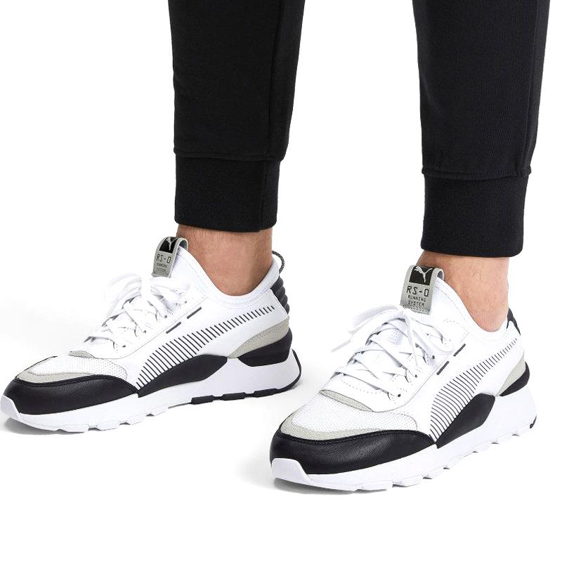 Puma Rs-0 Основная ткань Спортивные низкие кроссовки для образа жизни Унисекс кроссовки Белый Черный 369601-08