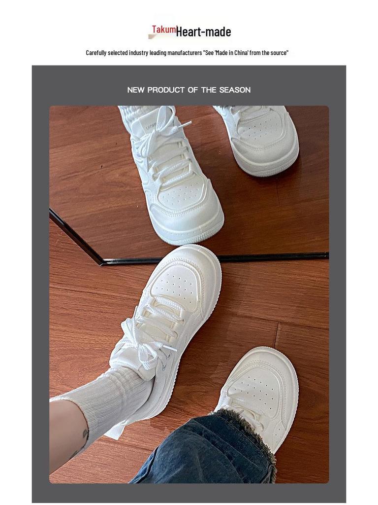 2024 Trendy All-Season Korean-Style Women’s Sneakers: Original White College-Style Sports Shoes