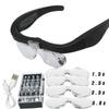 NEW Head-mounted Magnifying Glasses With 2 LED Light For Reading Watchmaker Repair USB Rechargeable Magnifier 1.5X 2.5X 3.5X 5.0