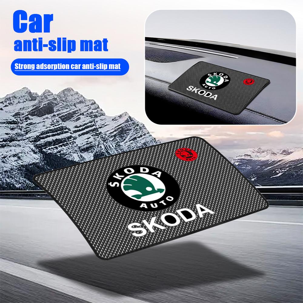 Car Dashboard Phone Glasses Non-Slip Silicone Pads Sticky Mat For Skoda Kodiaq A5 A7 Rapid Scala W0 MK2 Fabia Kamiq Karoq Octavia 3