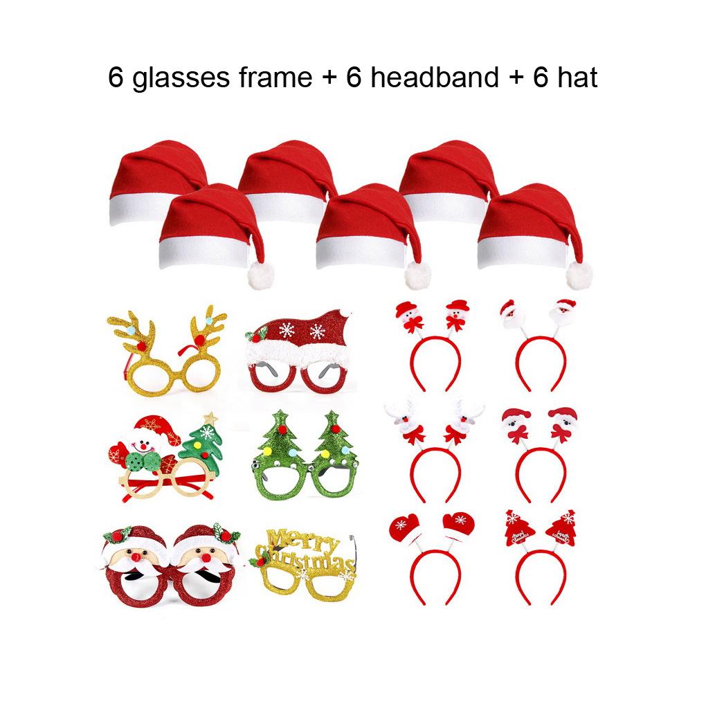 Christmas Decorations Adult Santa Glasses Non-woven Fabric Head Bands Gift for School Parties Live Streaming Photo Prop