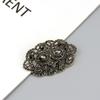 Grey Crystal Brooch Women's Brooch Antique Gold Color Bohemian Flower Scarf Pin Bridal Party Jewelry