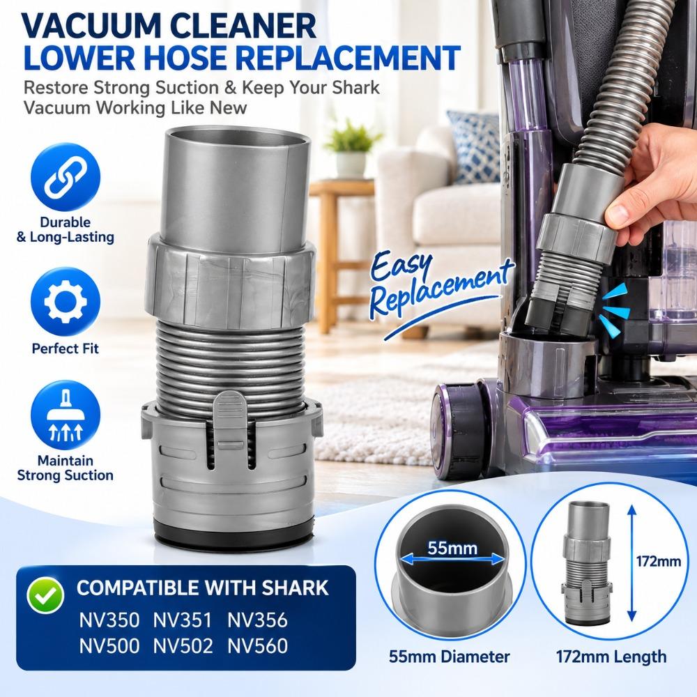 Grey Vacuum Cleaner Lower Hose Vacuum Cleaner Accessory Hose for Shark For Shark Vacuum Cleaners