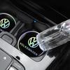 W149-2PCS VW Series Car Cup Holder Mat 7cm Leather Water Coaster for Volkswagen GTI R Line Polo Golf Passat Tiguan Arteon Caddy Jetta