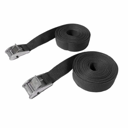 simPLEISURE Cargo Lashing Straps, Set of 2 (5m), 25mm Wide, Black, for Earthquake Preparedness, Preventing Cargo from Shifting, and Securely Secured L