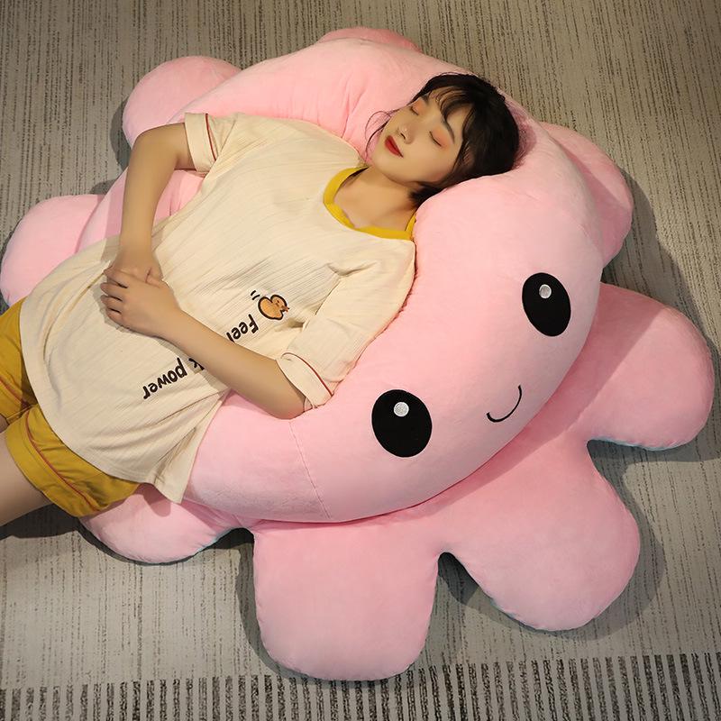 Двусторонняя мягкая игрушка-осьминог с милыми выражениями лиц