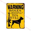 Предупреждающая собака металлические жестяные знаки винтажный плакат осторожно собака ретро жестяные пластины настенные наклейки для сада семейный дом дверь украшения
