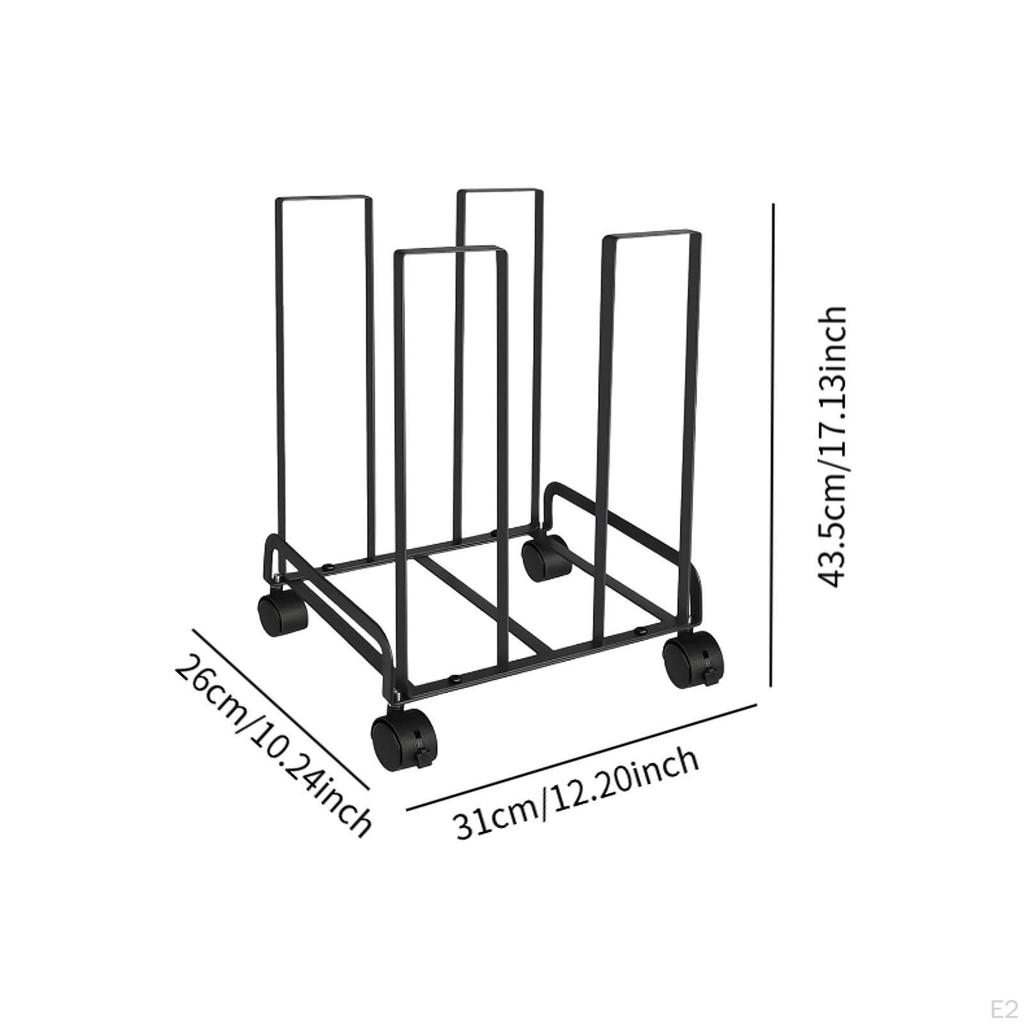 Тележка для хранения картона с колесами 31 см x 26 см x 43,5 см Многоцелевая мобильная картонная стойка с металлическим каркасом
