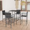 Day and Night - Day and Night Garden Table and High Stools 5 Pieces Gray Synthetic Rattan