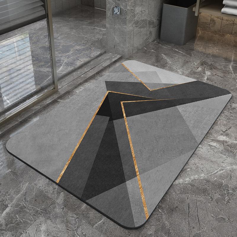 1PC Bathroom Absorbent Floor Mat Diatom Mud Upholstered Toilet Foot Mat Toilet Non-Slip Quick Drying Floor Mat Home Decor