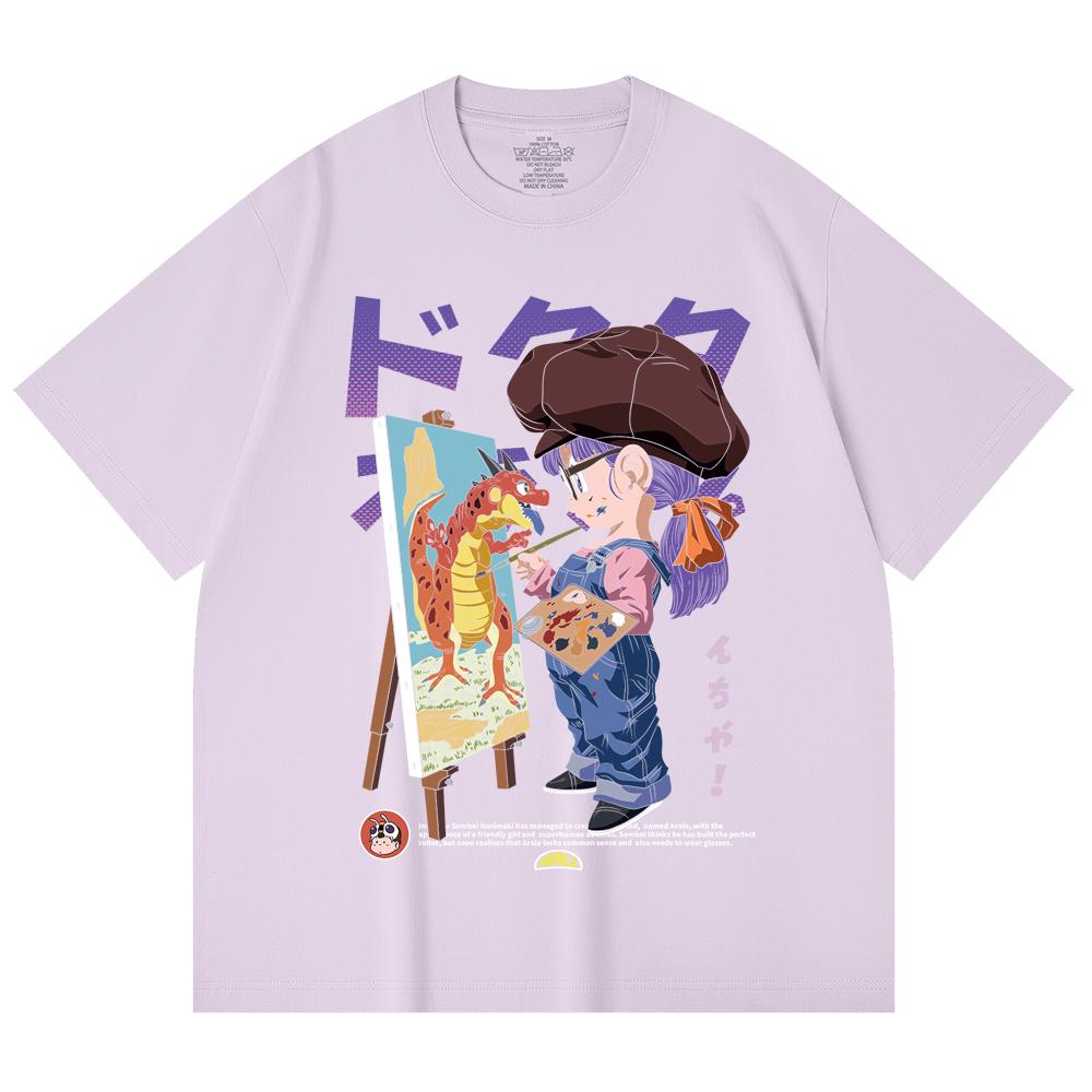 230 Gsm 100% Cotton Dragon Ball V10 Arale Print Unisex Heavy Cotton T Shirt
