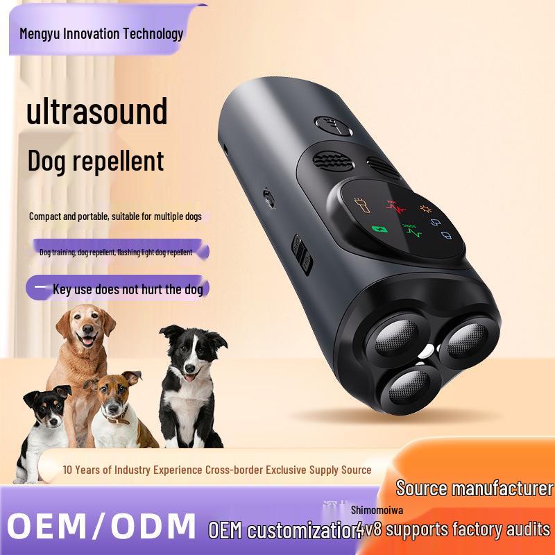 P10 Ultrasonic Dog Repeller - Black/Orange | Tri-Head Bark Stopper | Portable and Popular