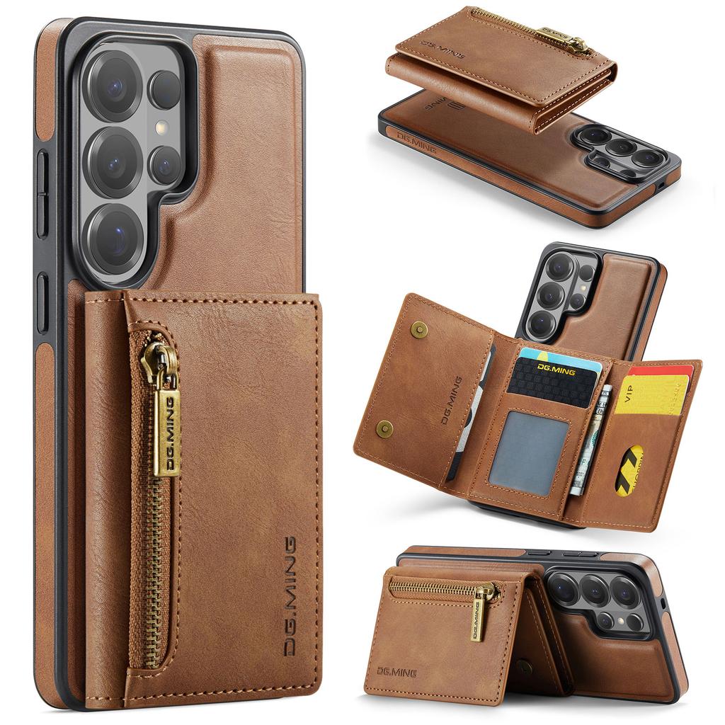 Luxury 2 in 1 Magnetic Leather Wallet Cards Solt Case for Samsung S26 Ultra S25 FE S24 S23 S22 S21 for Magsafe Shockproof Cover